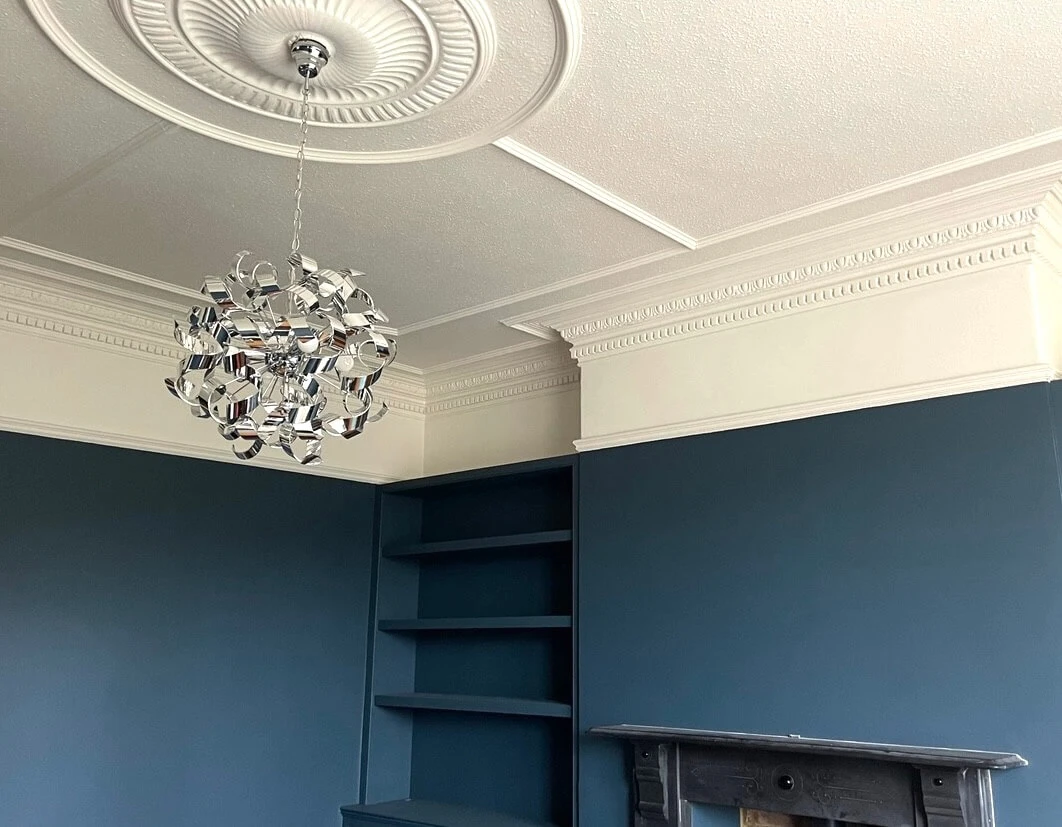 dining room ceiling walls painted navy newcastle tulip decor