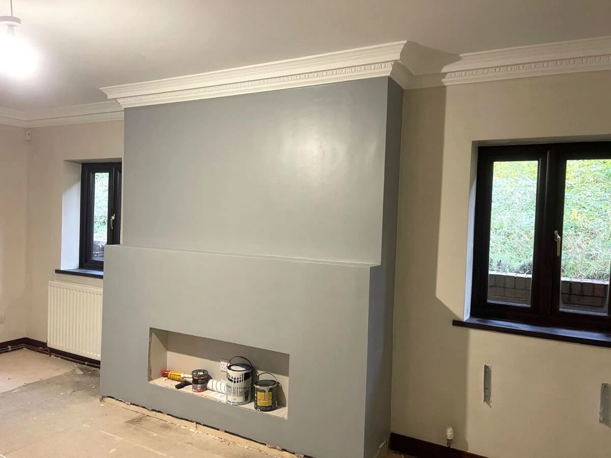 living room feature wall painted newcastle tulip decor